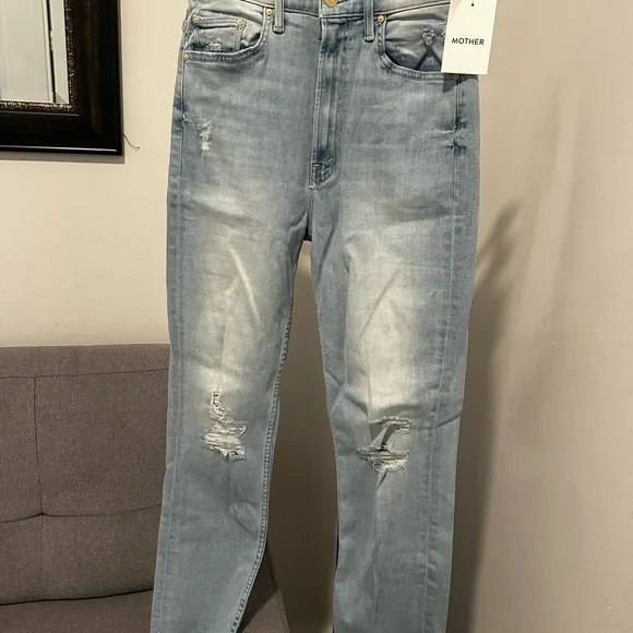 Mother Rider Ankle Fray Jeans